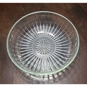 Vintage Glass Fruit Bowl E.O. Brody 8" Diameter Flower Pattern C933 Made in USA